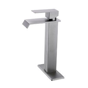 ALEXOUN  Waterfall Spout Bathroom Faucet,Single Handle Bathroom Vanity Sink Faucet - 1 of 4