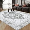 Vintage Washable Area Rug - Thin Low Pile Non-Slip Carpet for Living Room, Bedroom, Dining Table, and Home Office - 3 of 4