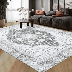 Garvee 10x13FT Washable Large Area Rug for Living Room Rugs,Non-Slip Floor Carpet, Low Pile Foldable Vintage Rug,for Bedroom Dining Room Office - 1 of 4