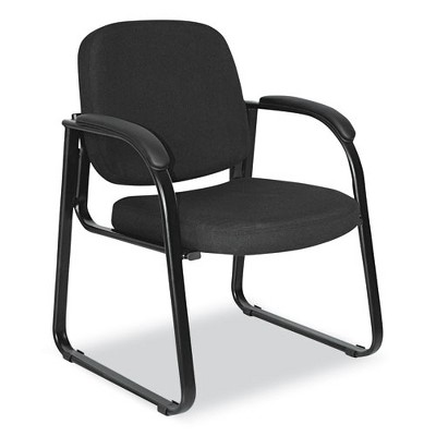 Alera Alera Genaro Series Fabric Half-Back Sled Base Guest Chair, 25" x 24.80" x 33.66", Black Seat, Black Back, Black Base