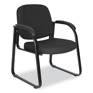 Alera Alera Genaro Series Fabric Half-Back Sled Base Guest Chair, 25" x 24.80" x 33.66", Black Seat, Black Back, Black Base - 1 of 4