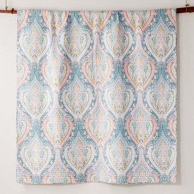 King Size Pastel Blush and Teal Cotton Quilt Set