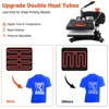 Heat Press Machine, 12 X 15 inch, 6 in1 Heat Press, 800W Sublimation Machine, 360° Rotation Swing-Away Heat Press, Dual-Tube Heating Printing, Black - 3 of 4