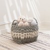 Kumasinova Oval Resin Woven Laundry Basket with Handles,Multifunctional Storage Basket for Bathroom and Laundry Room,18" x 18" x 11.4",Cream/Gray - 4 of 4
