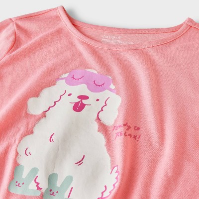 Cat & Jack - Brandclub - Girls' 2pc Poodle Short Sleeve Pajama