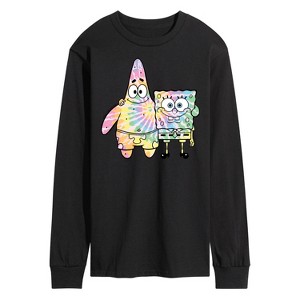 Men's - SpongeBob SquarePants - SpongeBob & Patrick Tie Dye Long Sleeve Graphic T-Shirt - 1 of 4