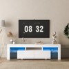 63" High Gloss TV Stand with LED Lights for TVs up to 65", Modern Media Console with Storage Cabinets, Adjustable LED Colors for Living Room - 4 of 4