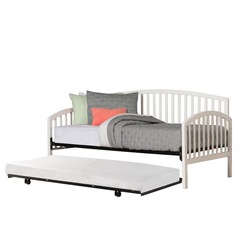 Twin Carolina Daybed with Suspension Deck and Rollout Trundle White - Hillsdale Furniture, 6 of 12