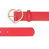 INSPIRE CHIC Women's Solid Color Heart-Shaped Buckle with Beads Belts - 2 of 4