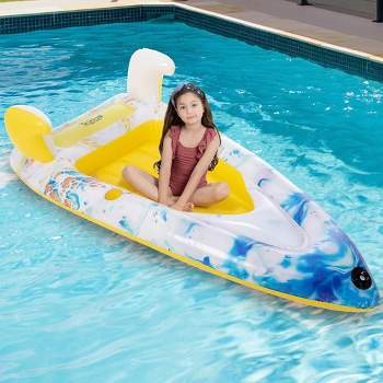 Syncfun Inflatable Boat Swimming Pool Float for Kids and Adults Summer Water Float Toys 67"x31.5"Lounge Raft