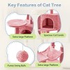 NAYSAYE 44 "Cat Tree Tower Cat Tree Cat Scratching Post Cat Tower Pet Sisal Grab Post Indoor Apartment Plush Toys Rest Play, Pink, 17.7"*13.8"*44.5" - 4 of 4