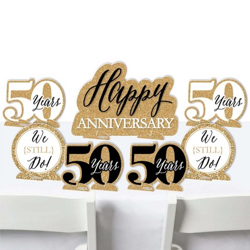 Big Dot Of Happiness We Still Do 50th Wedding Anniversary Anniversary Party Centerpiece Table Decorations Tabletop Standups 7 Pieces Target