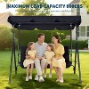 Patio Swing Chair With Adjustable Canopy, 3-Person Outdoor Swing Chair, Convertible Canopy Hanging Swings Glider Lounge Chairs - 3 of 4