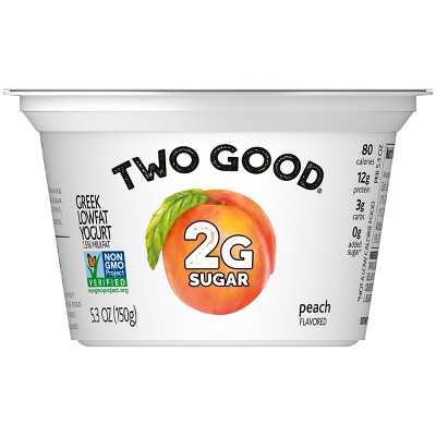 Two Good Low Fat Lower Sugar Peach Greek Yogurt - 5.3oz Cup