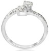 Pompeii3 1 Carat Forever Us Diamond Two Stone Engagement Ring 10K White Gold - 3 of 4