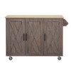 YOOCOZZ 51.2" Farmhouse Rolling Kitchen Cart with Drop Leaf and Ample Storage Space - 2 of 4