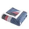 50"x70" Oversized Fair Isle Faux Shearling Reversible Throw Blanket Blue - Eddie Bauer - image 3 of 4