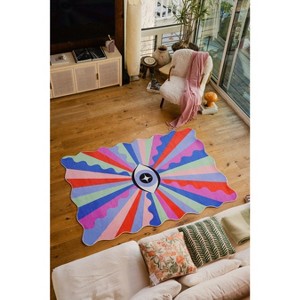 Lany Space Jessica Miller Colorful Lazer Rays Eye Rug - 1 of 4
