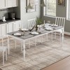 Homhougo Dining Room Table 6, 78.8'' Mid Century Kitchen Table Furniture with Metal Frame Heavy Duty Legs White - 4 of 4