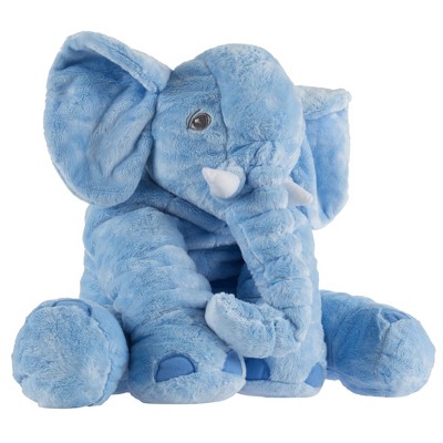 Toy Time Kids' Stuffed Elephant Animal Plush Toy - 19" x 17", Blue