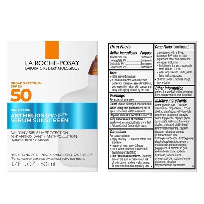La Roche Posay Anthelios UV Air, UVA/UVB Protection Antioxidant Serum - 1.69 fl oz: SPF 50, Non-Toxic, Face Cream