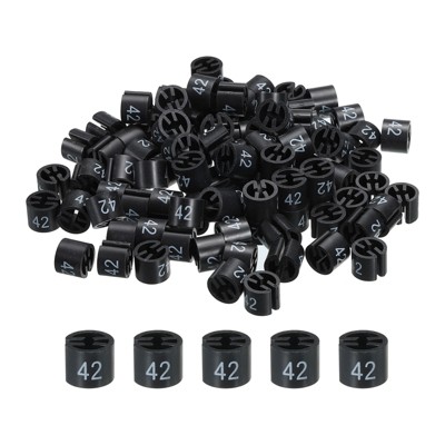 Unique Bargains Round Plastic Reusable Garment Hanger Marker Number Tag Black 100 Pcs