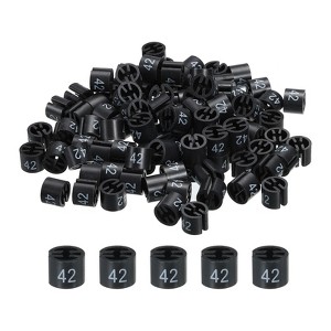 Unique Bargains Round Plastic Reusable Garment Hanger Marker Number Tag Black 100 Pcs - 1 of 3