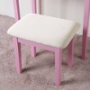 Moniys Wood Moniya Makeup Vanity Table and Stool Set, Pink - 3 of 4