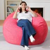 Itopfox Teardrop Bean Bag Chair with Memory Foam Filled, Soft Corduroy Cover, Compact Beanbag Sofa for Lounge, Reading, and Relaxing (Pink) - 3 of 4