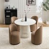 Set of 2 Velvet Swivel Barrel Dining Chairs,Modern Upholstered Accent Vanity Chairs for Small Spaces Bedroom Living Room-Baofuwish - 3 of 4