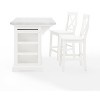 HomeStock  Julia Stainless Steel Top Island with Storage, Coffee Bar, and a Set of 2 X-Back Stools, White - 4 of 4