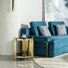 Living Room Double Layer Tempered Glass Coffee Table,Side Table With Open Storage Shelf And Metal Frame,Round Metal Coffee Table-Coolbibila - 2 of 4