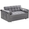 NicBex Modern Pull Out Sofa Bed Velvet Convertible Sleeper Sofa with Side Pockets and Pillows for Living Room - 4 of 4