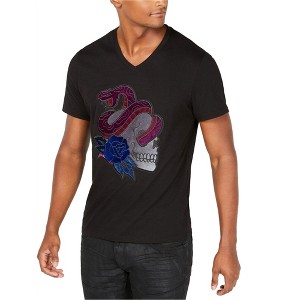I.N.C International Concepts Mens Skull Snake Rose Graphic T-Shirt, Black, Medium - 1 of 1