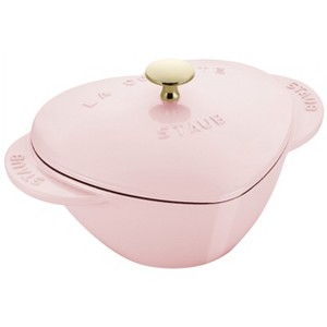 Staub Cast Iron 1.75-qt Heart Cocotte - Peony Pink : Target