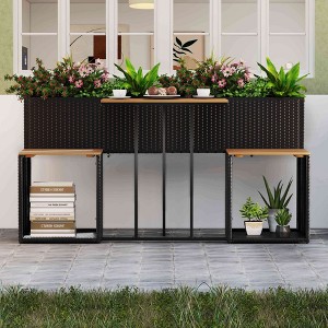 Costway Patio Furniture Set with Raised Garden Bed Built-in Chairs and Storage Space - 1 of 4