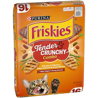 Tender & Crunchy Combo Chicken, Beef, Carrots & Green Beans Dry Cat Food - 16 lb Bag