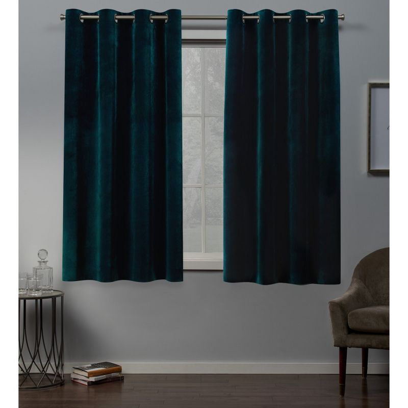 Exclusive Home Velvet Heavyweight Grommet Top Window Curtain Panel Pair, 1 of 10