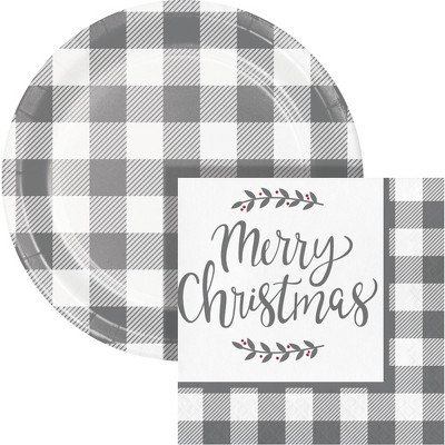 Buffalo Check Christmas Snack Kit Gray/White