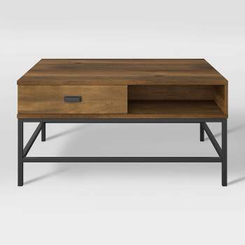 Fort Worth Wood Grain Finish Lift Top Coffee Table Brown - CorLiving