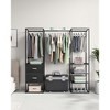 SONGMICS Clothes Rack, 70.9 Inch Wardrobe Freestanding Closet, Heavy Duty Garment Rack with 1 Extendable Hanging Rod, 2 Drawers and 4 Shelves - 2 of 4