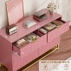 Acekool 6 Drawer Dresser, Modern Geometric Chest with Gold Accents and Open Shelf, Wide Storage for Bedroom, Living Room, Entryway - 4 of 4