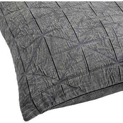 Grobraming Medium Gray Woven Polyester Euro Pillow Cover