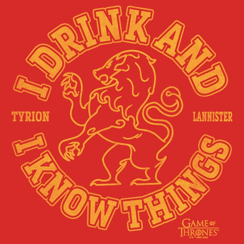 Women's Game of Thrones I Drink and I Know Things College Logo Racerback Tank Top, 2 of 5