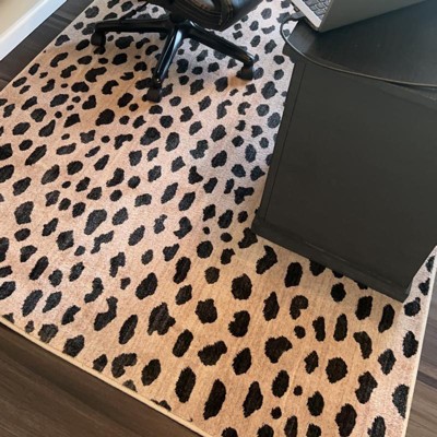 5'x7' Daffodil Leopard Print Woven Rug Black/white - Threshold