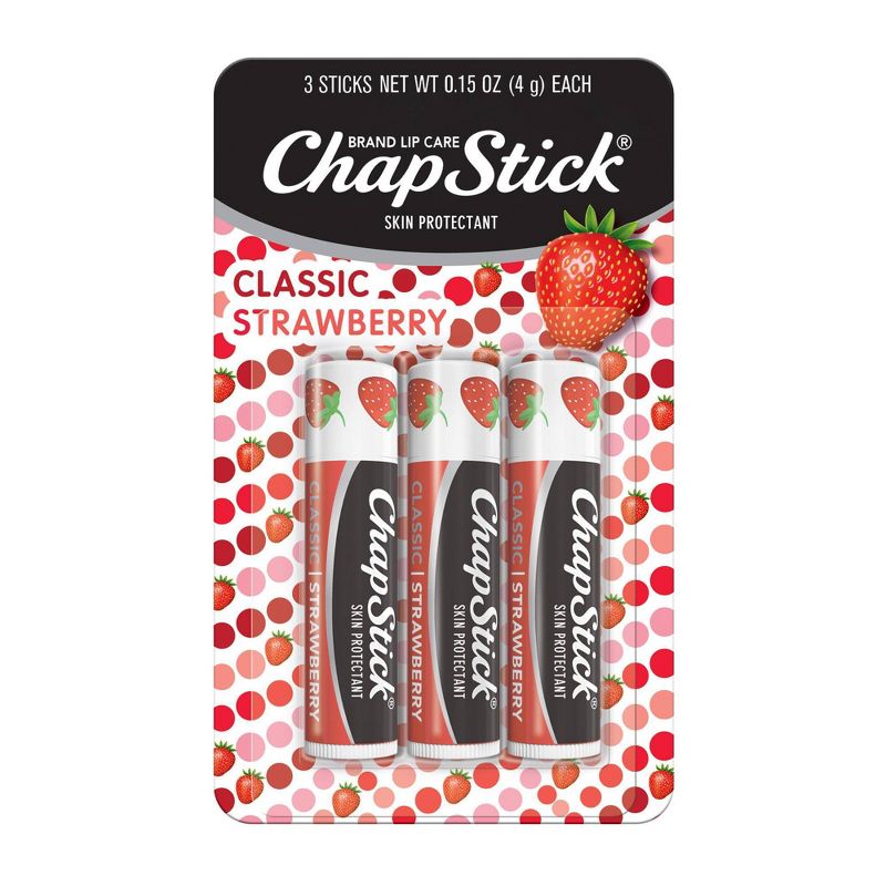 Chapstick Classic Lip Balm - Strawberry - 3ct/0.45oz, 1 of 11