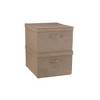 Household Essentials Set of 2 Jumbo Storage Boxes with Lids Latte Linen: Decorative, Stackable, Lidded, Spot Clean - 2 of 4