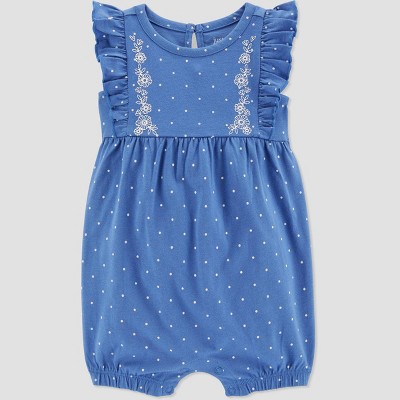 Carter's Just One You® Baby Girls' Dot Romper - Blue 3M