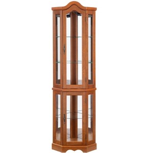 Vynxaria HeritageOak Illuminated Crown Cabinet - 1 of 4
