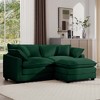 2-Seater Corduroy Mid-Century Modern L-Shaped Sofa with Footrest and Cloud-Like Comfort for Living Room - 2 of 4